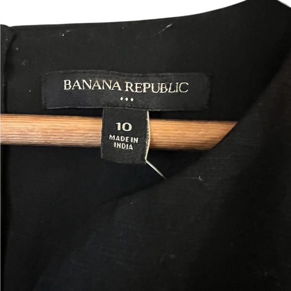 Banana Republic Black Sleeveless Cotton-Linen Cropped Wide-Leg Jumpsuit -Size 10 - Picture 7 of 7